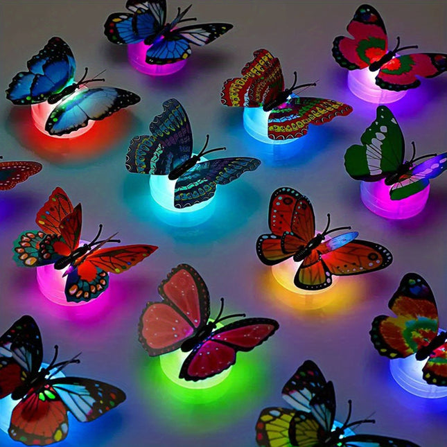 Colorful Glowing Butterfly Night Light - 3D LED Wall Sticker