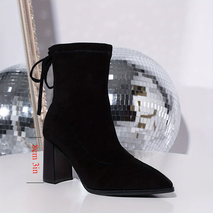 Elegant Black Pointed-Toe Ankle Boots