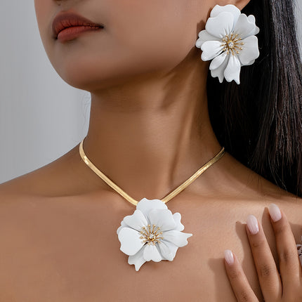 Elegant Floral Pearl Jewelry Set