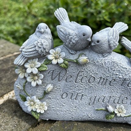 Welcome to Our Garden" Resin Statue Decor