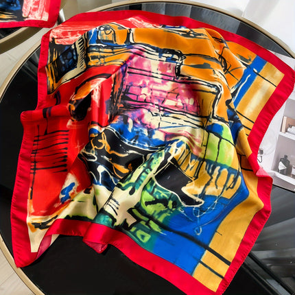 Elegant Women's Printed Square Scarf