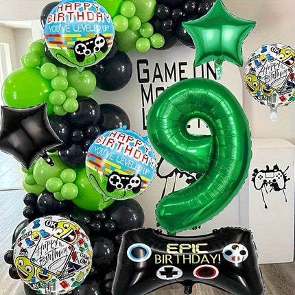 8 Pcs Video Game Birthday Balloons Set