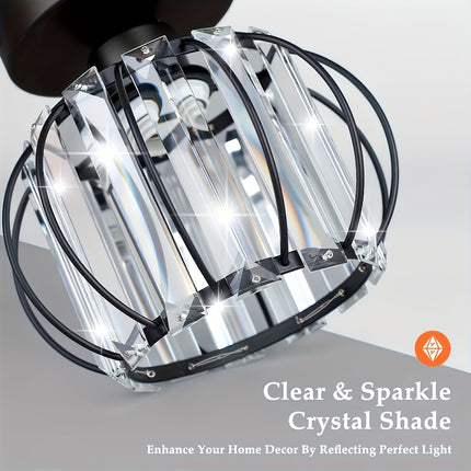 2-Pack Industrial Semi-Flush Mount Ceiling Lights – Metal Cage