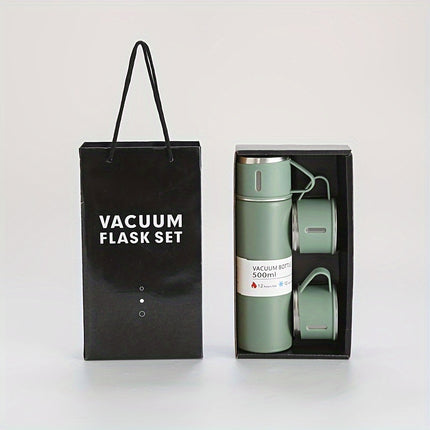 Vacuum Flask Set - Thermal Mug with Extra Cup Lids