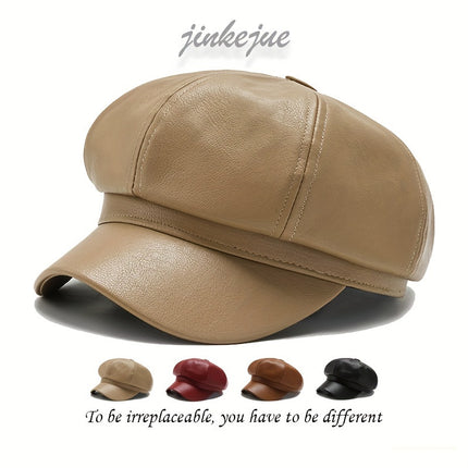Chic PU Leather Beanie