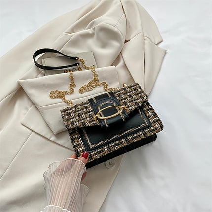 Mini Checkered Tweed Shoulder Bag
