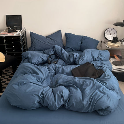 Solid Color Soft Sanded Duvet Cover Set