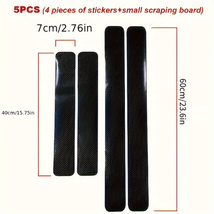 5pcs Carbon Fiber Door Sill Protectors – Scratch & Dirt Guard