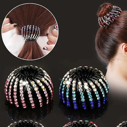 Elegant Bird Nest Rhinestone Hair Clip