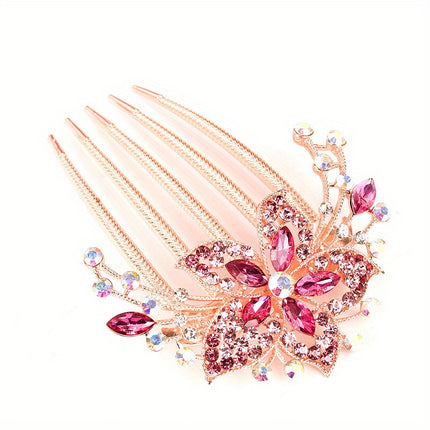 Alloy Diamond Insert Hair Comb – Elegant Ponytail Holder