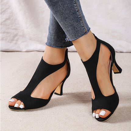 Peep Toe T-Strap High Heels