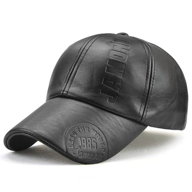 PU Leather Embossed Baseball Cap