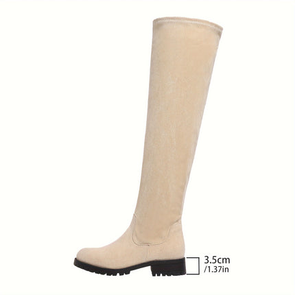 Chic Chunky Heel Over-the-Knee Boots