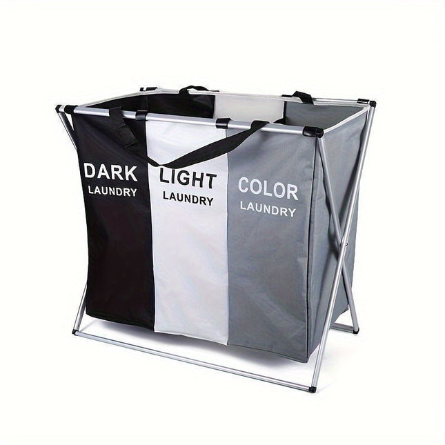 3-Section Collapsible Laundry Hamper