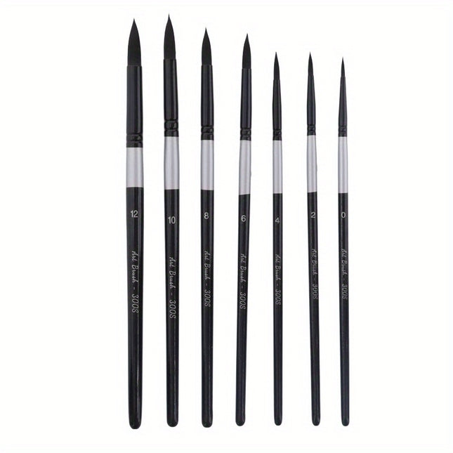 7pc Squirrel Hair Watercolor Brush Set