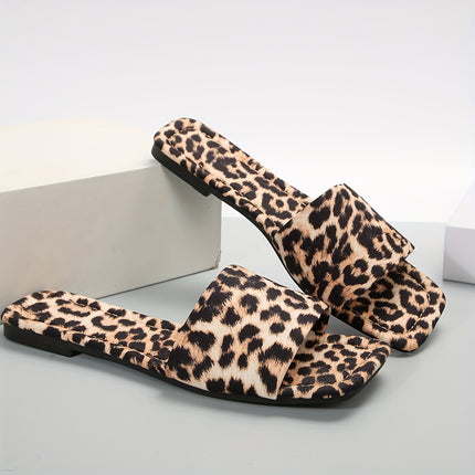 Women's Leopard Print Flat Slippers