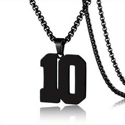 Men's Sports Number Pendant Necklace