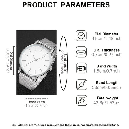 Men's Fashion 4pcs Set with Quartz Watch