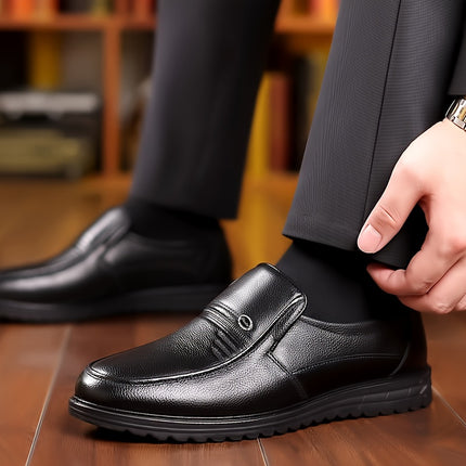 Men’s Solid Color Leather Loafers