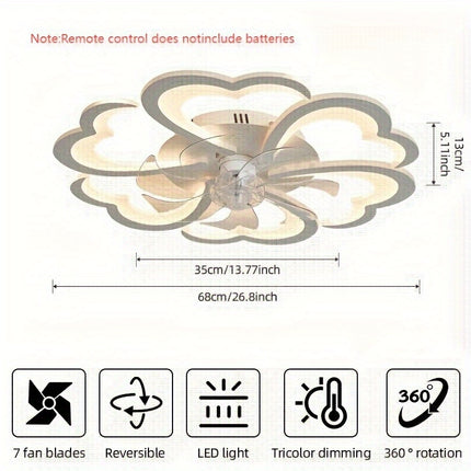 27-inch Modern LED Ceiling Fan with Adjustable Airflow