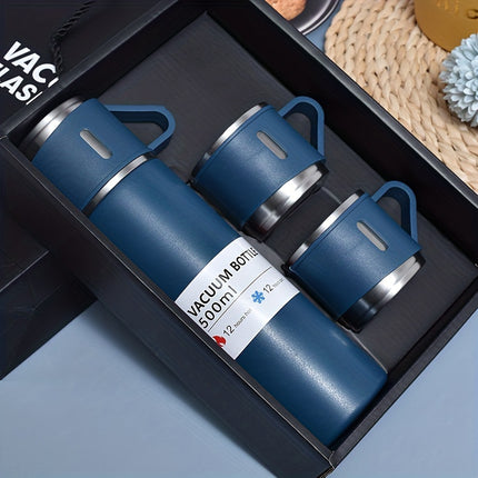 Vacuum Flask Set - Thermal Mug with Extra Cup Lids