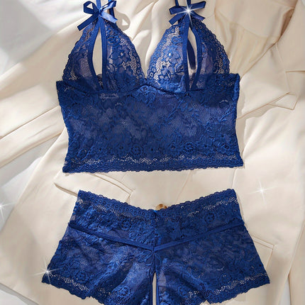 Sexy Floral Lace Christmas Lingerie Set