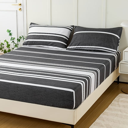 Striped Print Bedding Set - Soft, Comfortable All-Season Set