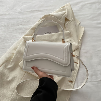 Solid Color Faux Leather Crossbody