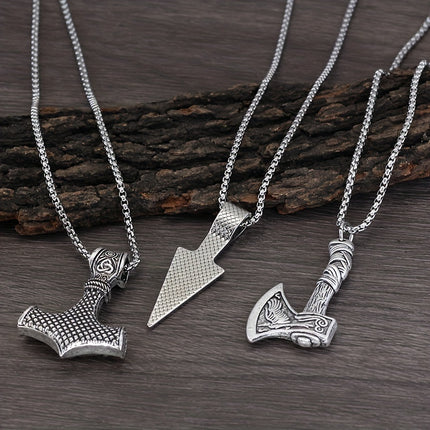 Men's Viking Pendant Necklace Set
