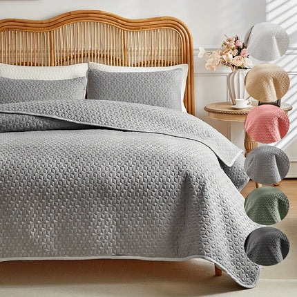 3pcs Modern Quilted Bedspread Set - All-Season Comfort