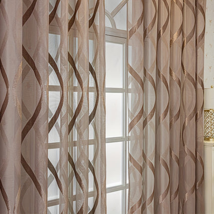 Elegant Coffee Sheer Curtains