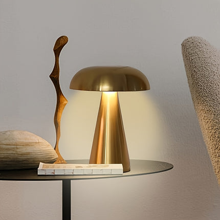 Golden Mushroom USB Rechargeable Table Lamp - LED Nightlight