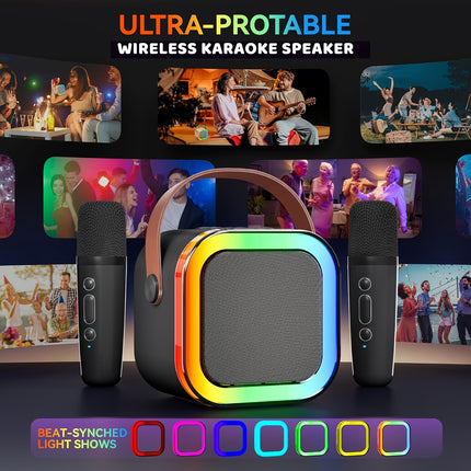 Portable Karaoke Machine with Mics - Monti Bargains