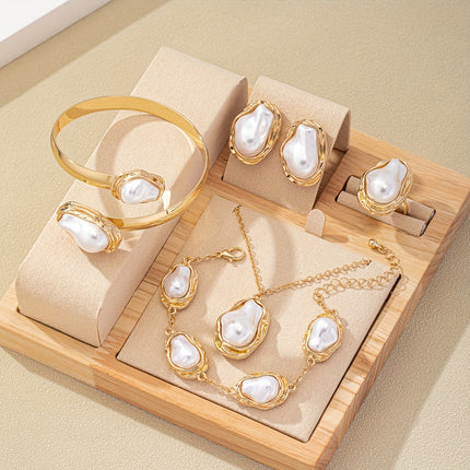 European & American Pearl Jewelry Set