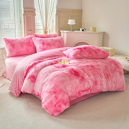 Cozy Tie-Dye Plush Duvet Cover Set – Soft & Stylish