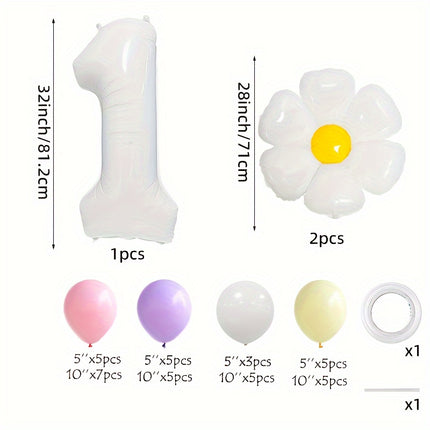 Princess Theme Balloon Set - 43-Piece Vibrant Daisy