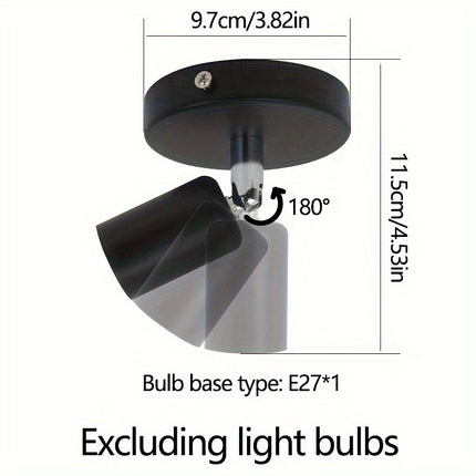 Adjustable Black Ceiling Light - Modern E27 Fixture