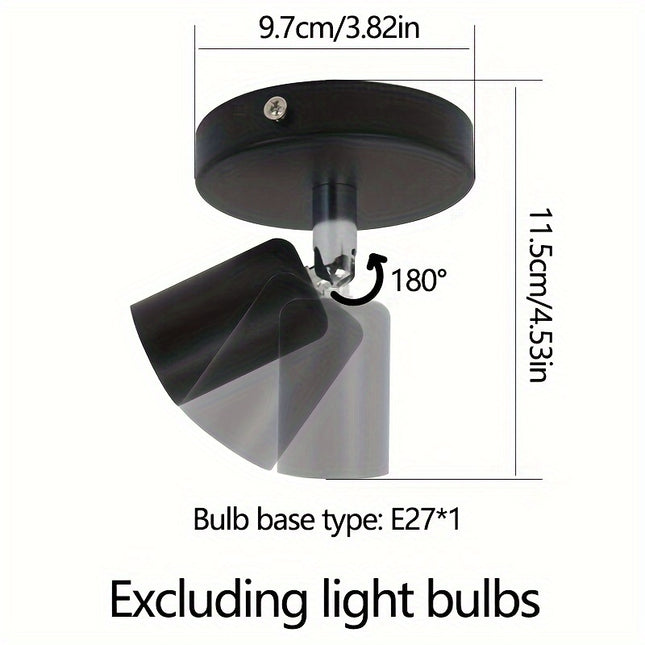 Adjustable Black Ceiling Light - Modern E27 Fixture