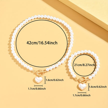 Heart & Pearl Jewelry Set