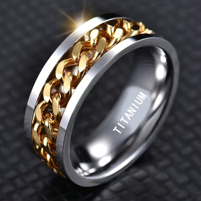 PANASH 8mm Titanium Steel Spinner Ring