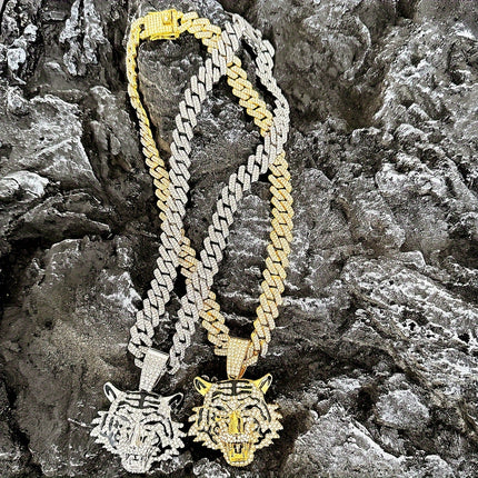 Iced-Out Tiger Head Necklace