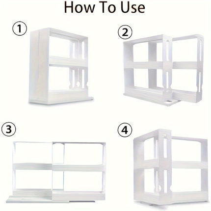 2-Tier Rotating Spice Rack Organizer – Space-Saving