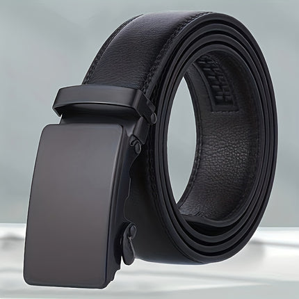Men's Black Automatic PU Leather Belt