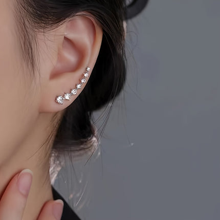 Elegant Star River Rhinestone Stud Earrings - Monti Bargains