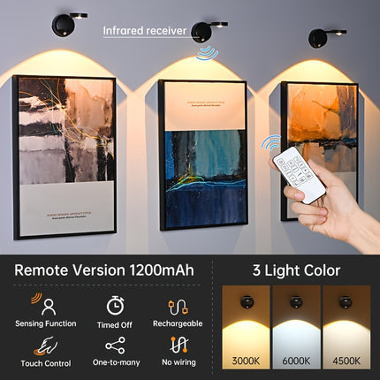 Rechargeable LED Wall Light - Remote Control, No Installation