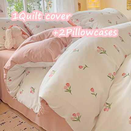 Floral 3-Piece Quilt Cover Set - All-Season Comfort
