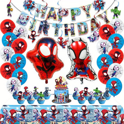53pcs Spiderman Themed Party Decoration Supplies