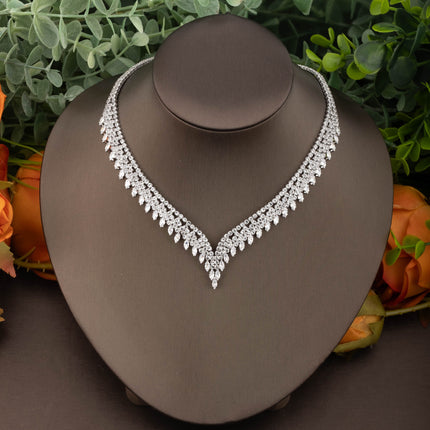 Elegant V-Neck Choker & Earrings Set