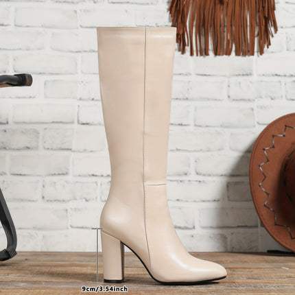 Elegant Knee-High Block Heel Boots