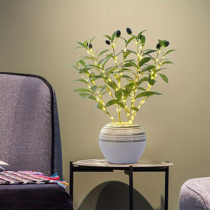 Olive Branch LED Lamp – Elegant Festive Decor